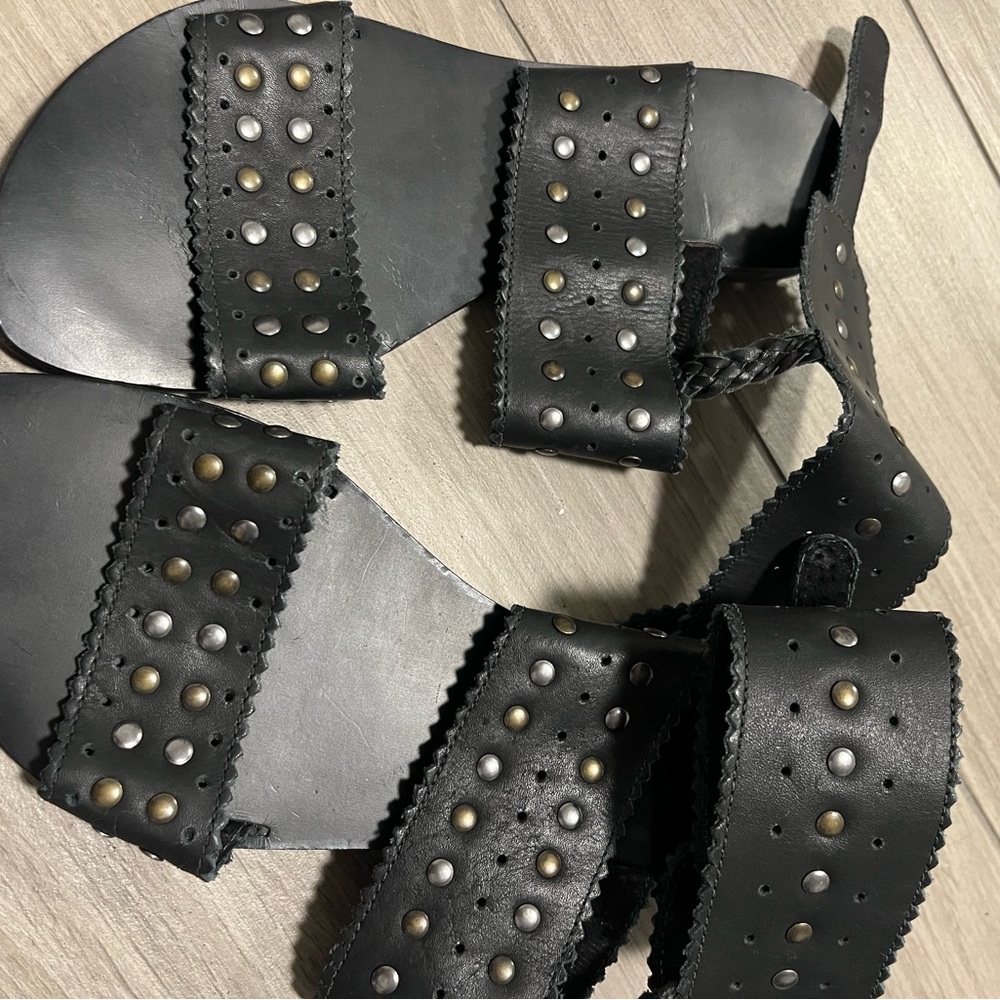Black Studded Sandals